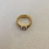 BAGUE EN OR  JAUNE 18CTS IOLITE ET TOURMALINES ROSES 6.80GRS T.54