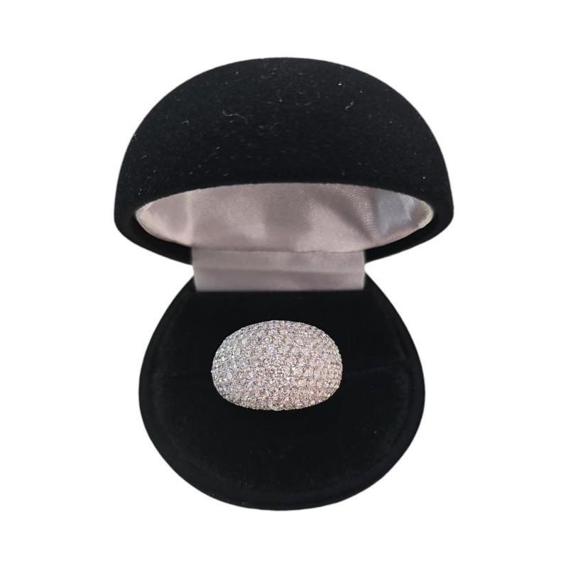 BAGUE OR BLANC 18 CT DIAMANTS 4.4CT T 53 9.03GRS BAGUE OR BLANC 18 CT DIAMANTS 4.4CT T 53 9.03GRS