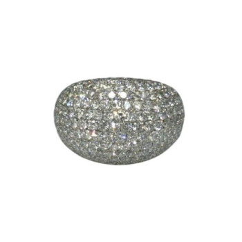 BAGUE OR BLANC 18 CT DIAMANTS 4.4CT T 53 9.03GRS