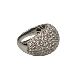 BAGUE OR BLANC 18 CT DIAMANTS 4.4CT T 53 9.03GRS
