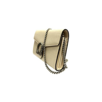 SAC GUCCI DIONYSUS CHAIN WALLET BANDOUILIERE CUIR BLANC