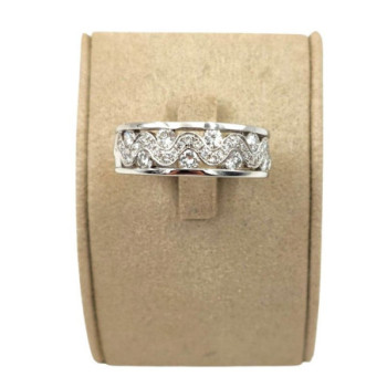 BAGUE OR BLANC 18CT 9.49GR DMT BUCHERER T58