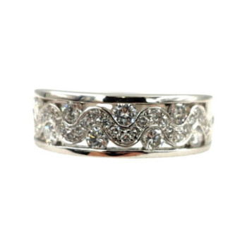 BAGUE OR BLANC 18CT 9.49GR DMT BUCHERER T58