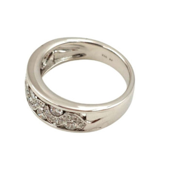 BAGUE OR BLANC 18CT 9.49GR DMT BUCHERER T58