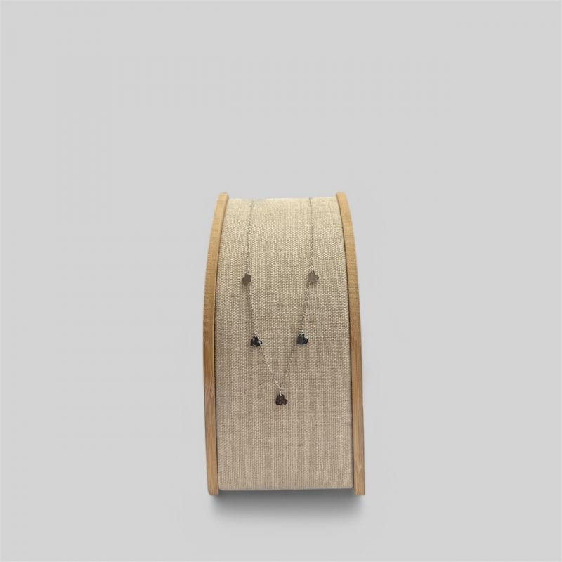 COLLIER ARGENT 925 RHODIE 45CM COEURS COLLIER ARGENT 925 RHODIE 45CM COEURS