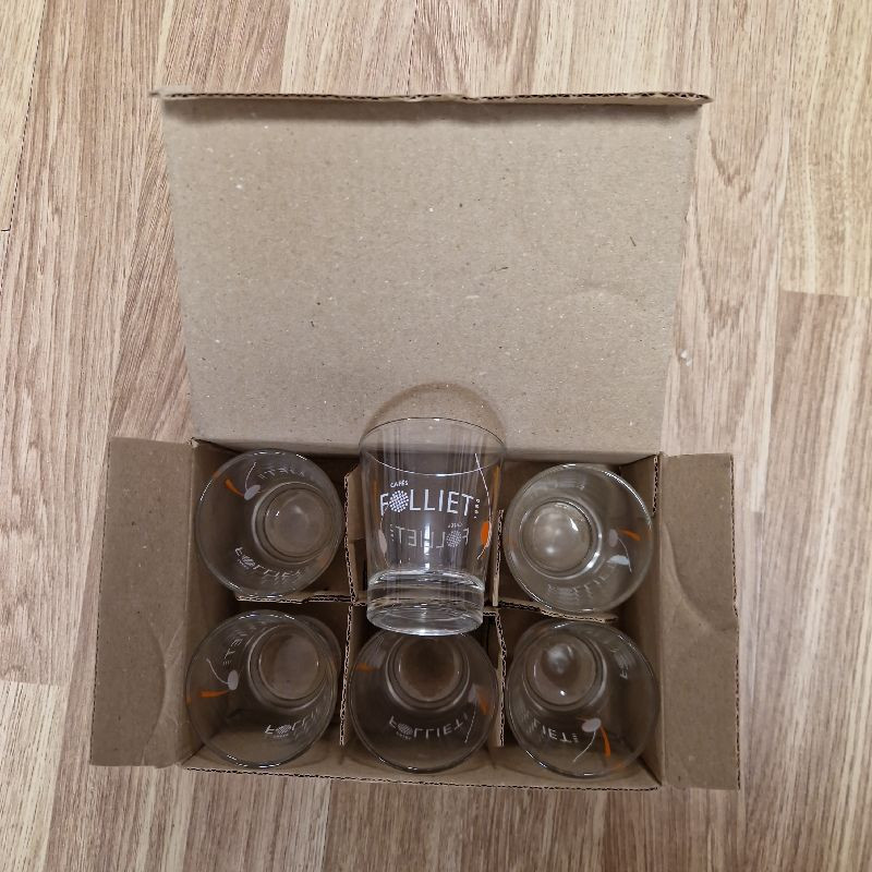 6 VERRES A CAFE FOLLIET HT 7CM 6 VERRES A CAFE FOLLIET HT 7CM