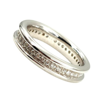 BAGUE OR BLANC 18CT 10GR DMT T61