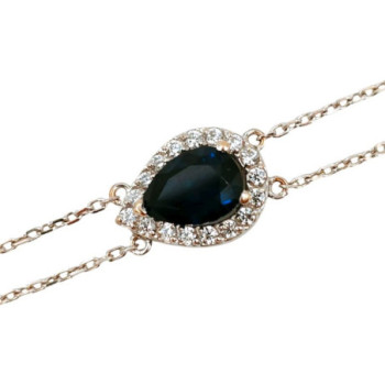 BRACELET OR 18K SAPHIR/ZIRCONS 2.35GR