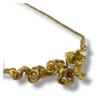 COLLIER GILBERT ALBERT OR 18CT (750) AVEC DIAMANTS 19.17GRS