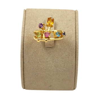 BAGUE OR 18K 5.62 TOPAZE AMET CITRINE