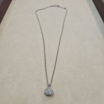COLLIER + PENDENTIF CHOPARD PUSHKIN 18CT GRIS 0.80CT