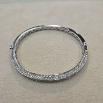 BRACELET DAMIANI PRINCESS OR 18CT BLANC + DIAMANTS 30.75GR