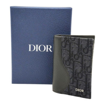 DIOR PORTE-CARTES VERTICAL À DEUX VOLETS SADDLE