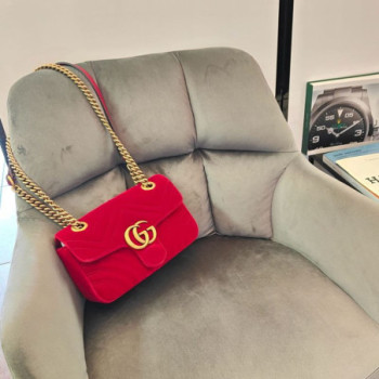 SAC A MAIN GUCCI GG VELOURS ROUGE