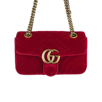 SAC A MAIN GUCCI GG VELOURS ROUGE