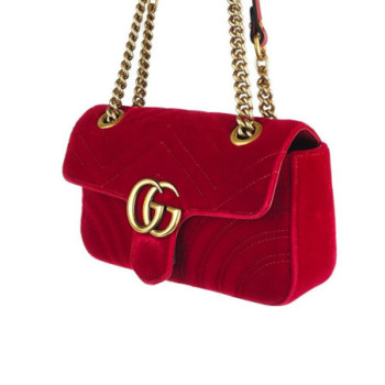 SAC A MAIN GUCCI GG VELOURS ROUGE