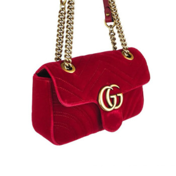 SAC A MAIN GUCCI GG VELOURS ROUGE