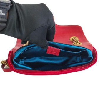 SAC A MAIN GUCCI GG VELOURS ROUGE
