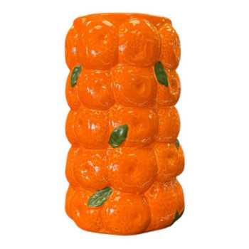 VASE ORANGE H26.5 CM POTERIE