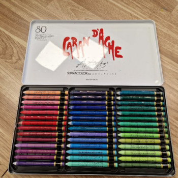 lCARAN D'ACHE SUPRACOLOR AQUARELLE METAL TIN X 80