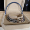 BRACELET FRED OR BLANC 18K DOUBLE TOUR ACIER + BRACELET BLEU 17