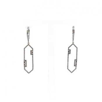 BOUCLES D'OREILLES OR BLANC 18K & DIAMANTS 3.77G