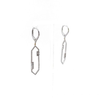 BOUCLES D'OREILLES OR BLANC 18K & DIAMANTS 3.77G