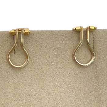 BOUCLES OREILLES CLIP OR JAUNE 18 CT ET JADE DE BIRMANIE 11.90 GR