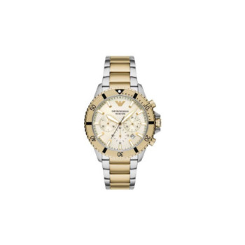 Emporio Armani Diver Chronographe En Acier Inoxydable Bicolore