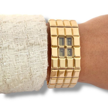 MONTRE BRACELET CHANEL CHOCOLAT OR JAUNE 18 CT 161.36 GR