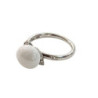 BAGUE POMELLATO CAPRI CERAMIQUE BLANCHE ET DIAMANTS T52 OR BLANC 18 CT 5.74 GR