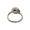 BAGUE POMELLATO CAPRI CERAMIQUE BLANCHE ET DIAMANTS T52 OR BLANC 18 CT 5.74 GR