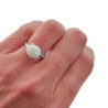 BAGUE POMELLATO CAPRI CERAMIQUE BLANCHE ET DIAMANTS T52 OR BLANC 18 CT 5.74 GR