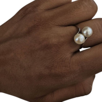 BAGUE OR BLANC 18CT 3.11GRS T54