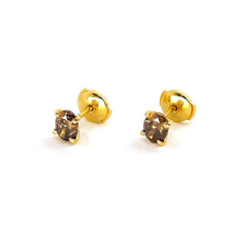 B.O OR JAUNE 18K + DIAMANTS 2 X 1.01 CT 2.31 G