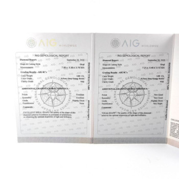 B.O OR JAUNE 18K + DIAMANTS 2 X 1.01 CT 2.31 G