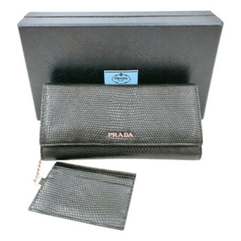 PRADA 1MH132 LEZARD NOIR