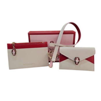 Porte Carte Bvlgari Serpenti Blanche et Rouge + Boîte