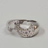 BAGUE OR BLANC 18CTS ET DIAMANTS  7.20GRS T.53