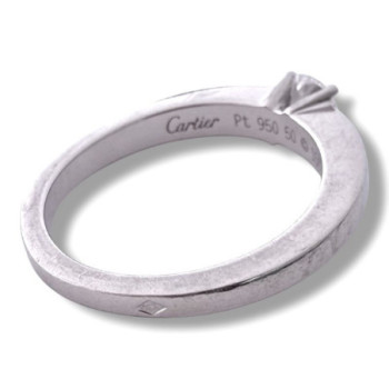 BAGUE CARTIER  DIAMANT PT950 T50 5.35GR  DIAMANT 0.28