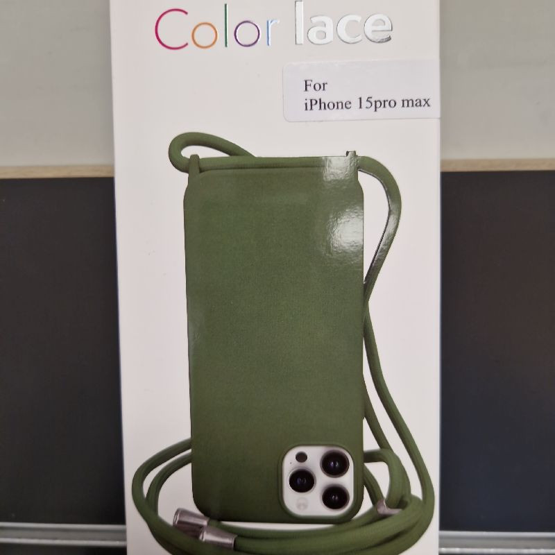 COQUE IPHONE 15 PRO MAX KAKI LACET