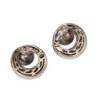 BOUCLES OREILLES DAMIANI OR BLANC 18 CT PERLE DE CULTURE GRISE ET DIAMANTS 16.89 GR