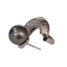 BOUCLES OREILLES DAMIANI OR BLANC 18 CT PERLE DE CULTURE GRISE ET DIAMANTS 16.89 GR