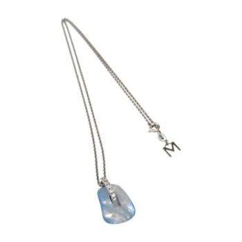COLLIER MATTIOLI  OR BLANC 18CT ET DIAMANTS PUZZLE 4.59GR