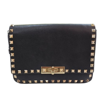 SAC A MAIN VALENTINO GARAVANI ROCKSTUD BLACK LEATHER