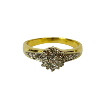 BAGUE OR JAUNE 18K ET DIAMANTS 4.64GRS