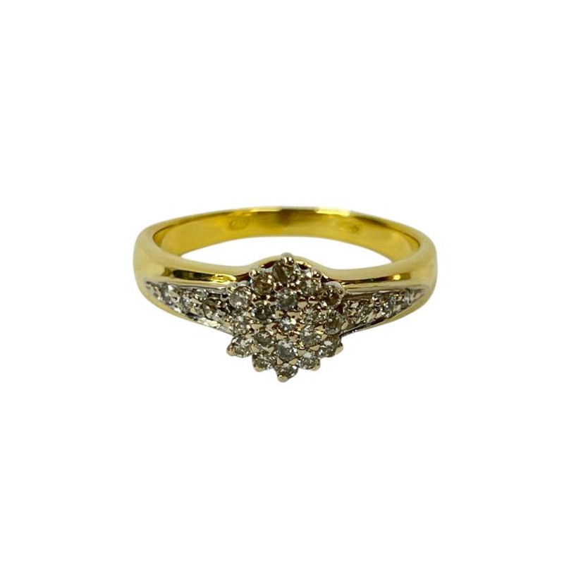 BAGUE OR JAUNE 18K ET DIAMANTS 4.64GRS BAGUE OR JAUNE 18K ET DIAMANTS 4.64GRS
