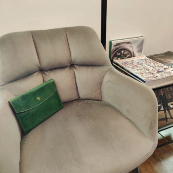 POCHETTE HERMES LEZARD VERT