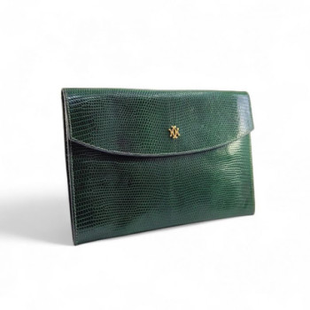 POCHETTE HERMES LEZARD VERT