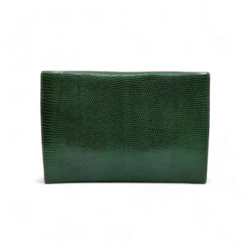 POCHETTE HERMES LEZARD VERT